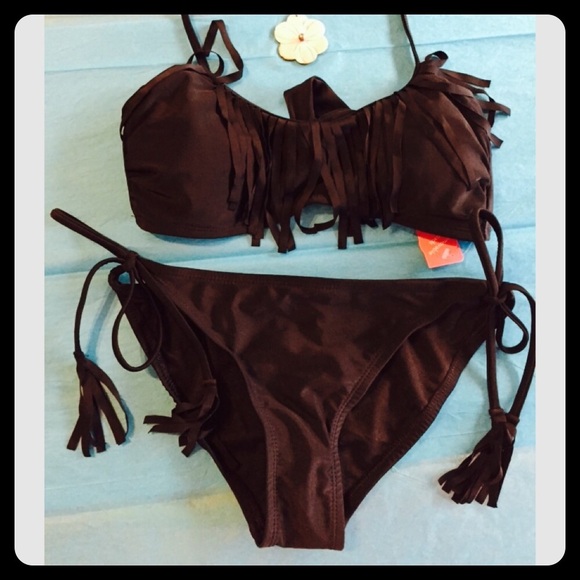 Exhiliration Other - Black 2 Piece Bathing Suit MEDIUM